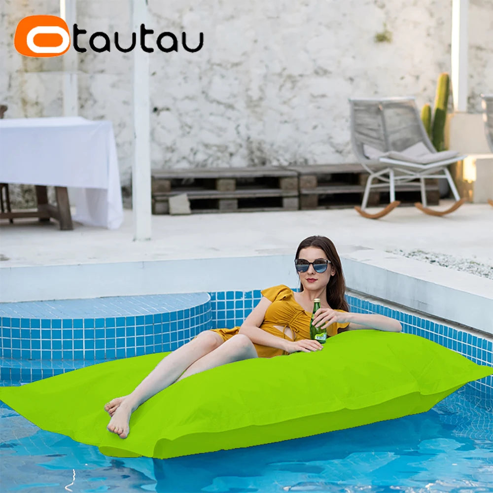 OTAUTAU Funda gigante de puf flotante de 1,8 m sin relleno para exteriores, piscina, almohada, jardín, playa, puf, salón, saco DD034