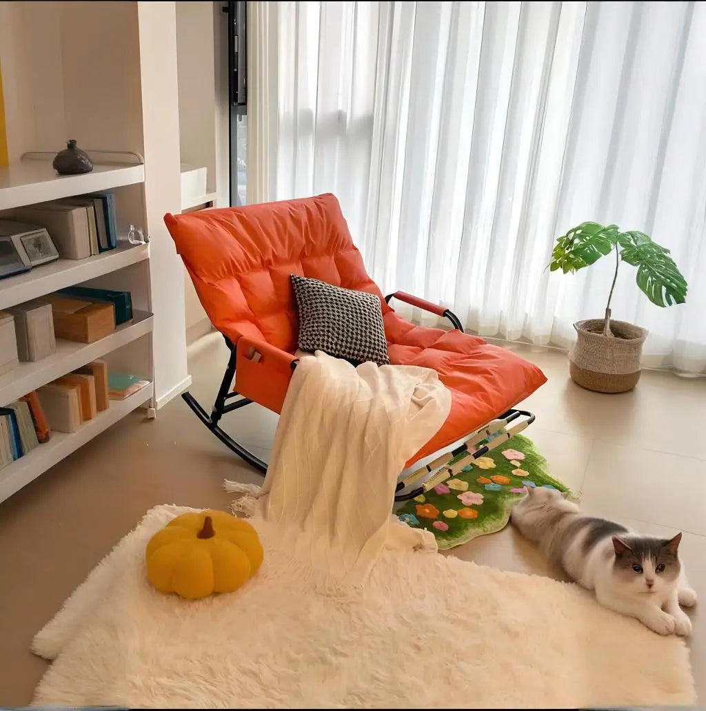 Mecedora reclinable, silla perezosa para adultos, doble uso para sentarse y dormir, sofá perezoso de moda, sillón de ocio para balcón y sala de estar.