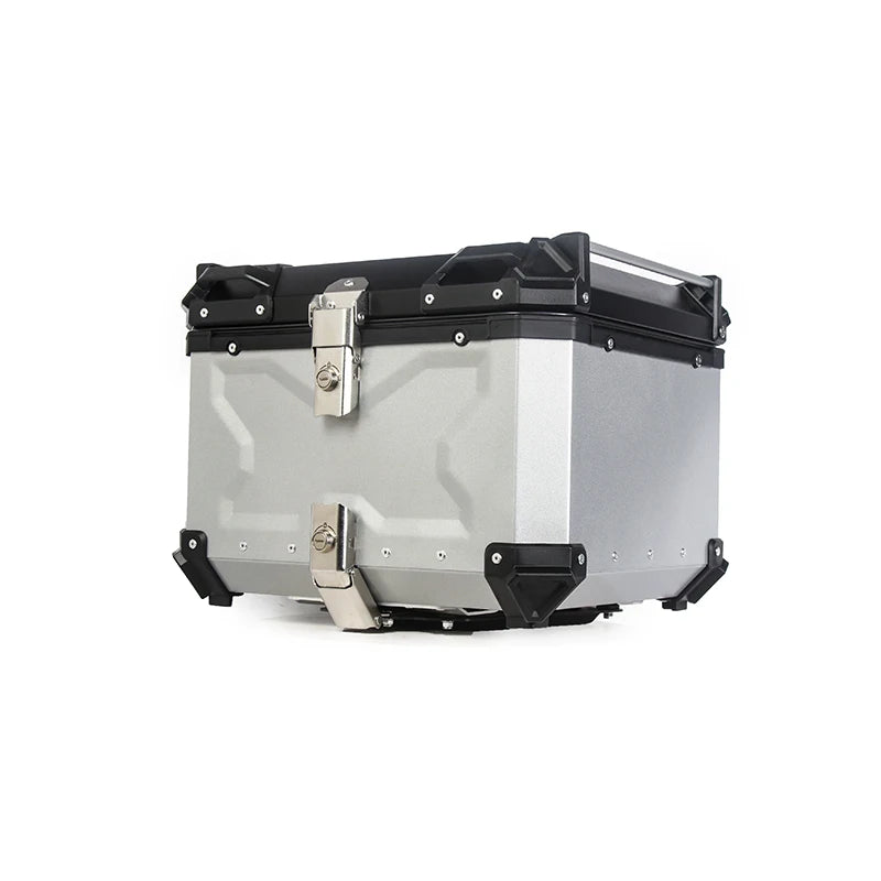 Baúl de Moto 55L Universal Maleta Trasera de Moto Aleación de Aluminio Baúl de Moto Caja de Almacenamiento de Equipaje de Viaje Tour Tail Box