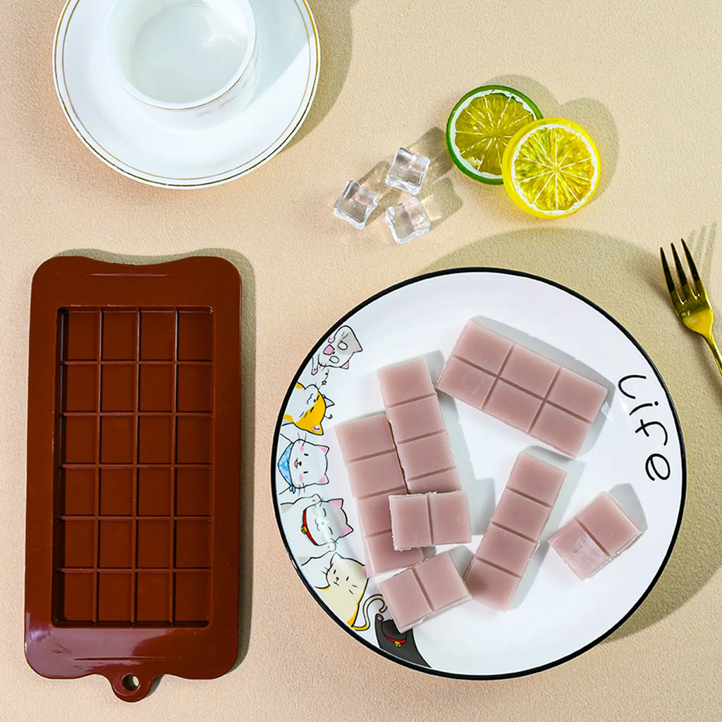 Moldes de chocolate para repostería, moldes de pastel cuadrados de silicona de alta calidad, ecológicos, para hacer tú mismo, 1 unidad, de calidad alimentaria, con 24 cavidades, herramientas para dulces