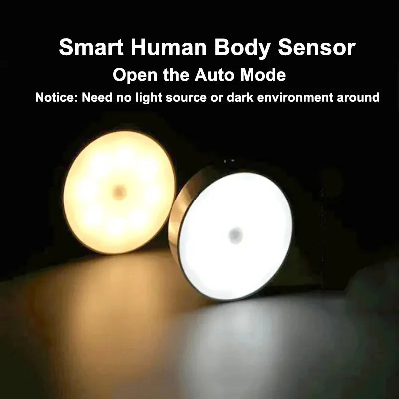 LED Night Lamp with Human Body Sensor Automatic Lighting Type-C Charging Wireless Magnetic Wireless Magentic Night Light
