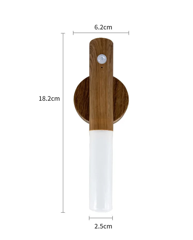 Luz nocturna inteligente con sensor de movimiento corporal, luz de pared LED recargable para pasillo o armario, luz de inducción para inodoro doméstico