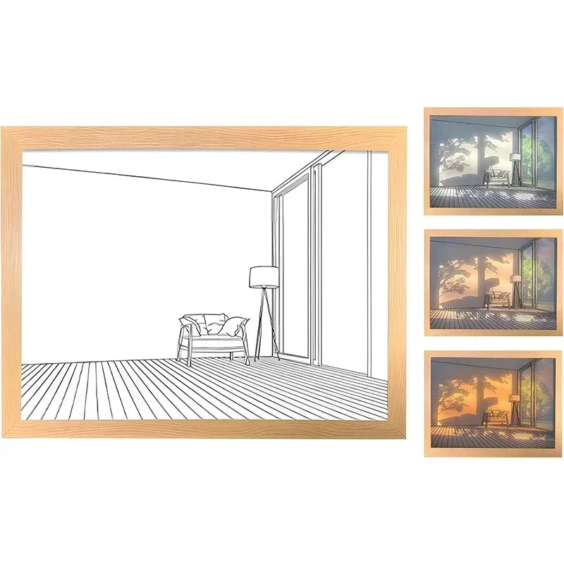 Led Mood Lamp Painting Wall Art 3 Color Changable Modes Romantic Decorative Night Light For Bedroom Living Party