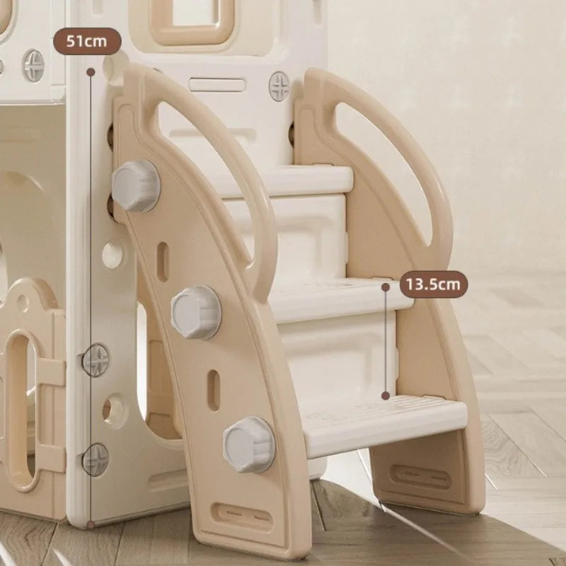 Tobogán Infantil de Interior, Centro de Juegos para Niños Pequeños de 1 a 3 Años, Tobogán Doble, Columpio, Multifuncional, Compacto, Resbaladillas Y Columpios Infantil