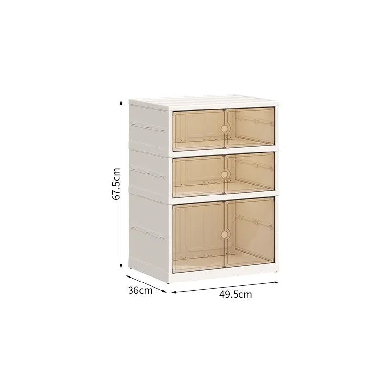 Zapatero a prueba de polvo para el hogar, no requiere instalación, caja de zapatos plegable transparente, caja de almacenamiento de zapatos de gran capacidad