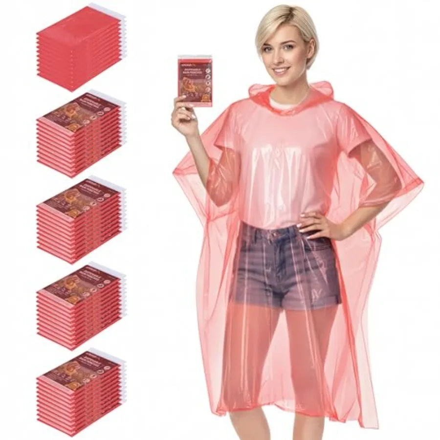 Ponchos de lluvia desechables APEXUP para adultos 5 unidades/10 unidades/50 unidades, poncho de lluvia de emergencia para camping, senderismo, viajes