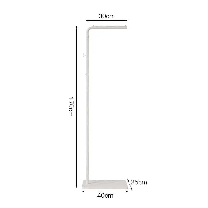 Perchero de pie minimalista color crema para entrada, perchero de pie multifuncional para dormitorio, perchero organizador con estante, muebles
