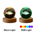 Lámpara de noche de 6cm Tema Solar Serie Cosmos Bola de Cristal Luces Nocturnas Vía Láctea Luna Pequeños Adornos para Escritorio Regalo Creativo RGB