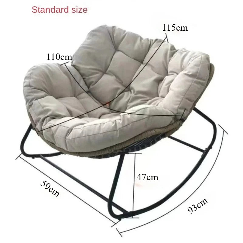 X&D Nido de Pájaro Humano, Sillón Mecedor de Ratán, Sofá de Ocio, Balcón del Hogar, Sofá Individual Perezoso, Silla Mecedora, Silla de Ratán, Se Puede Dormir