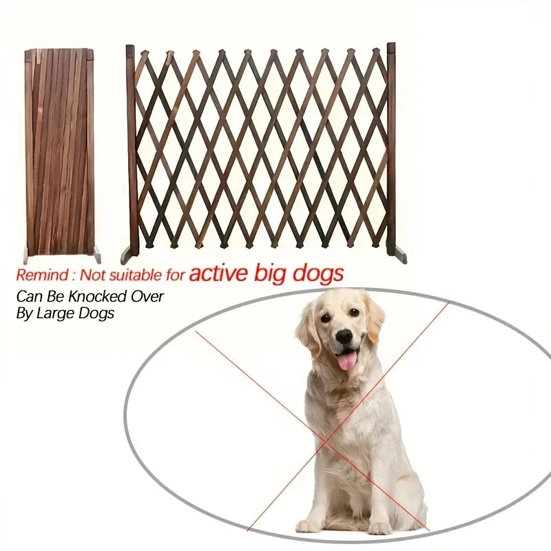 Barrera retráctil de madera para perros y gatos - Fácil instalación, barrera de seguridad interior para el hogar, dormitorio, pasillo y escaleras