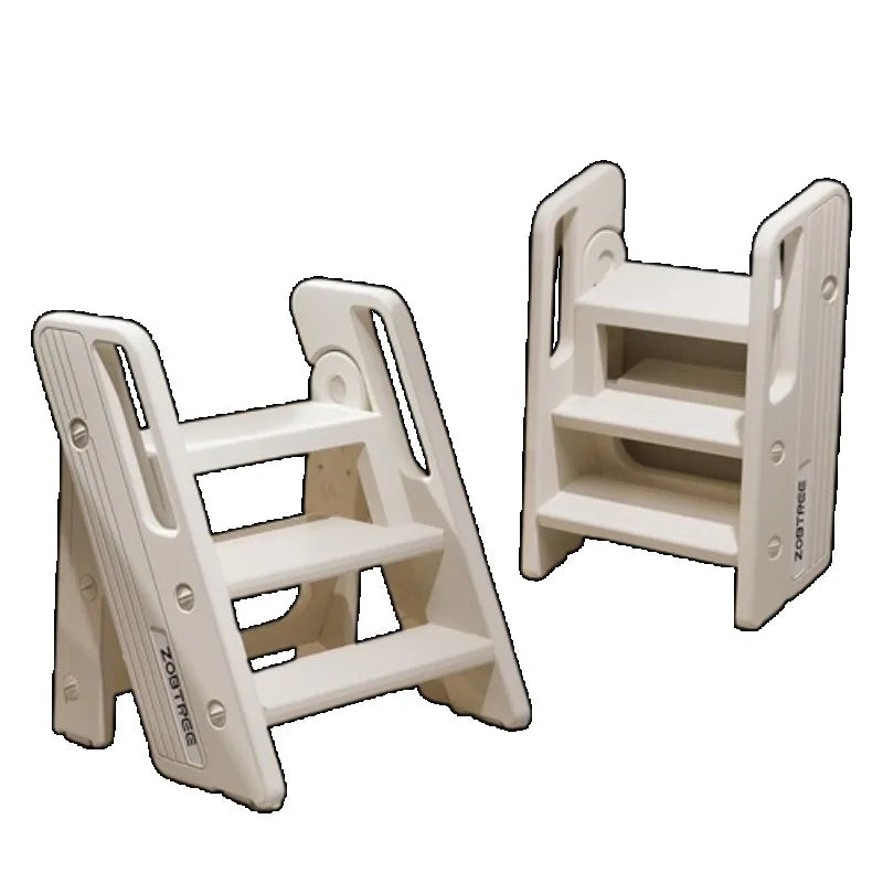 Escalera Plegable de 2 Peldaños para Bebés Niños Pequeños Lavabo Baño Antideslizante Portátil Ligera Escalera de Madera Cocina Doméstica