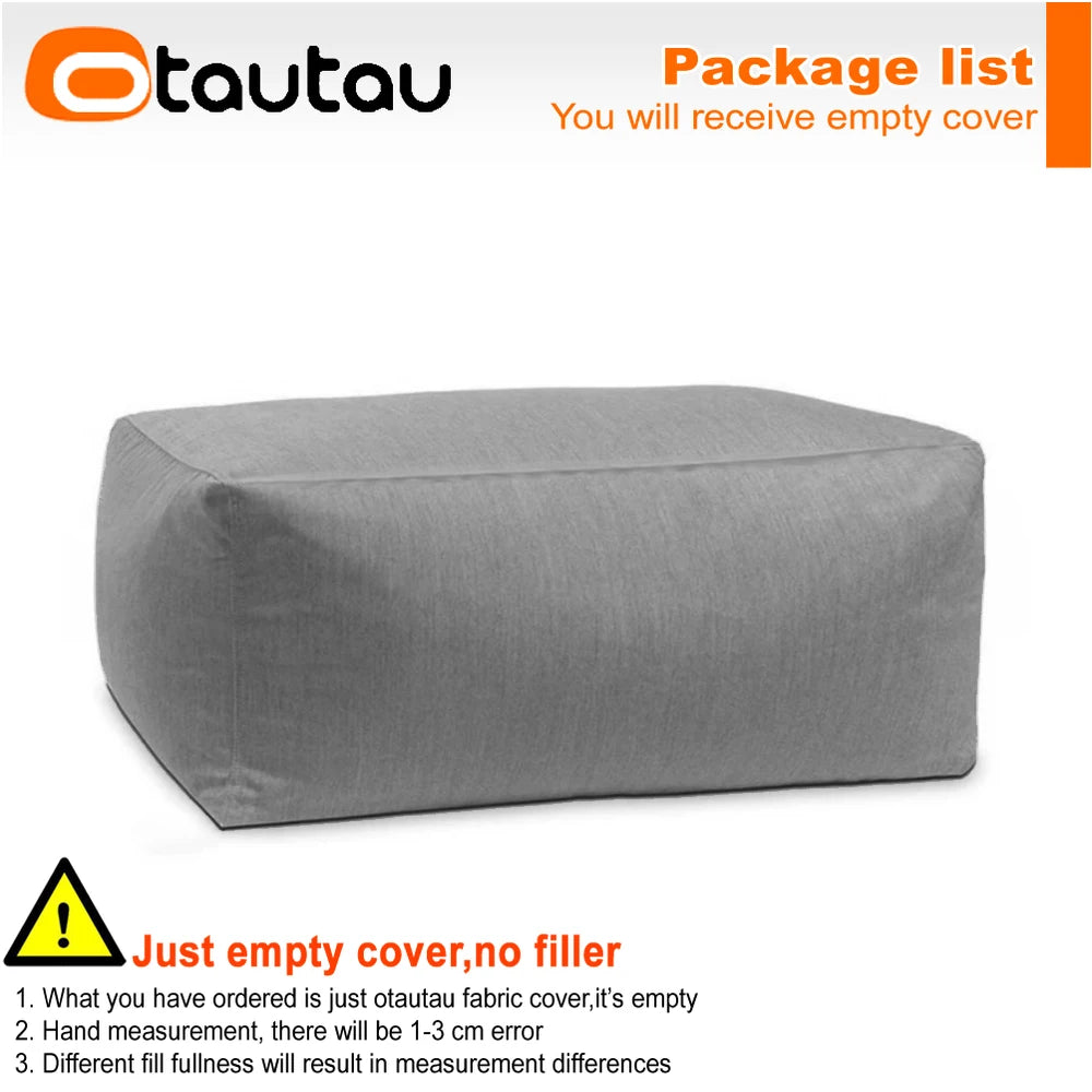 OTAUTAU Funda para puf de exterior Oxford para piscina, flotador, tumbona, club de playa, puf SF505 [¡Sin relleno! ¡Necesitas rellenarlo tú mismo!]