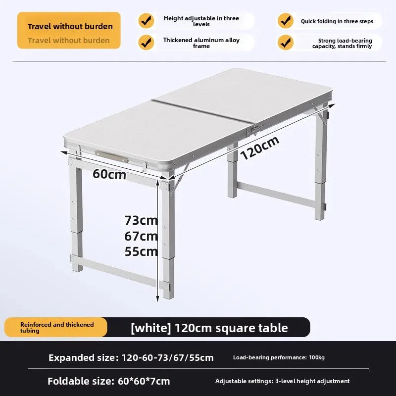 Mesa plegable para puesto, mesa de trabajo portátil plegable para exteriores, mesa y sillas plegables para picnic o mercado nocturno