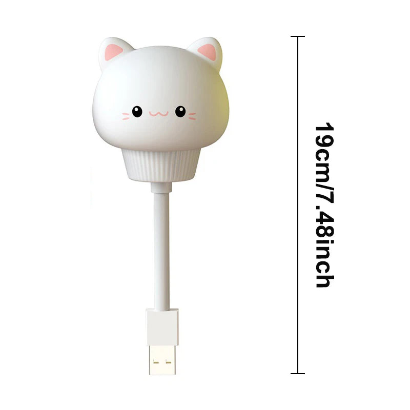 Luz de Noche USB LED Bonita Lámpara Nocturna de Dibujos Animados Oso Pollito Gatito con Control Remoto para Bebé Niños Decoración de Dormitorio Lámpara de Mesita de Noche