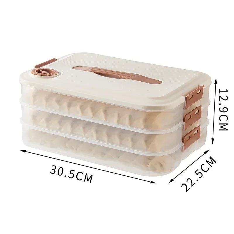Caja de almacenamiento de dumplings, multicapa, transparente, para nevera, para mantener frescos los dumplings, contenedor sellado para alimentos de cocina casera