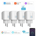 Tuya Smart Home Enchufe WiFi 20A UE Toma de Corriente Control Remoto Temporizador Monitor de Energía Compatible con Voz Google Home Alexa