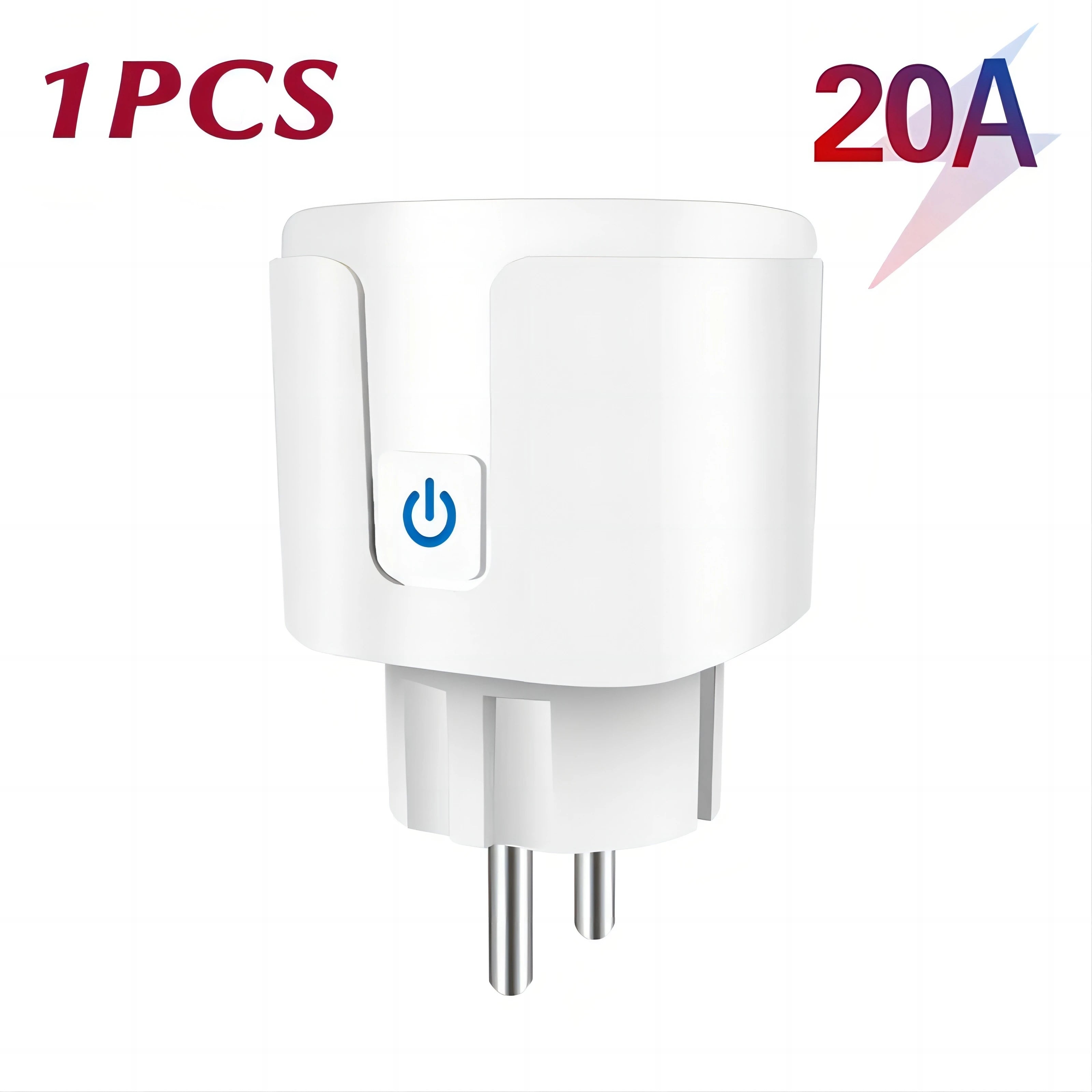 Enchufe inteligente WiFi para la UE con aplicación Tuya, toma de corriente de 20A con monitor de energía, control remoto inalámbrico por APP para Google Home Alexa