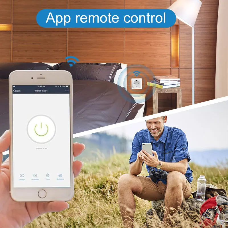Tuya WiFi Smart Plug 16A/20A Enchufe Inteligente UE Con Monitor de Energía Temporizador Smart Life Compatible con Alexa Google Home Yandex SmartThings