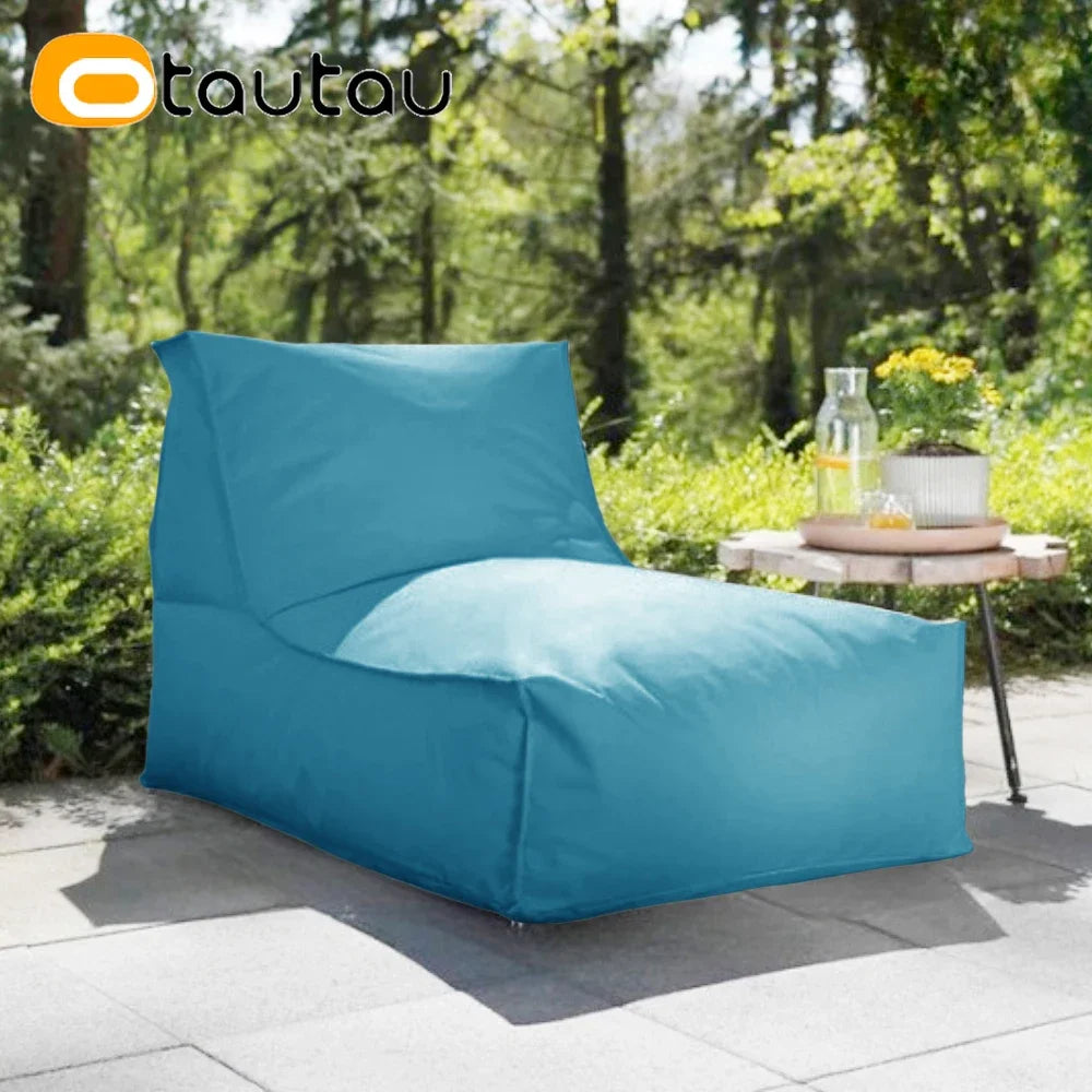 OTAUTAU Funda para puf de exterior Oxford para piscina, flotador, tumbona, club de playa, puf SF505 [¡Sin relleno! ¡Necesitas rellenarlo tú mismo!]