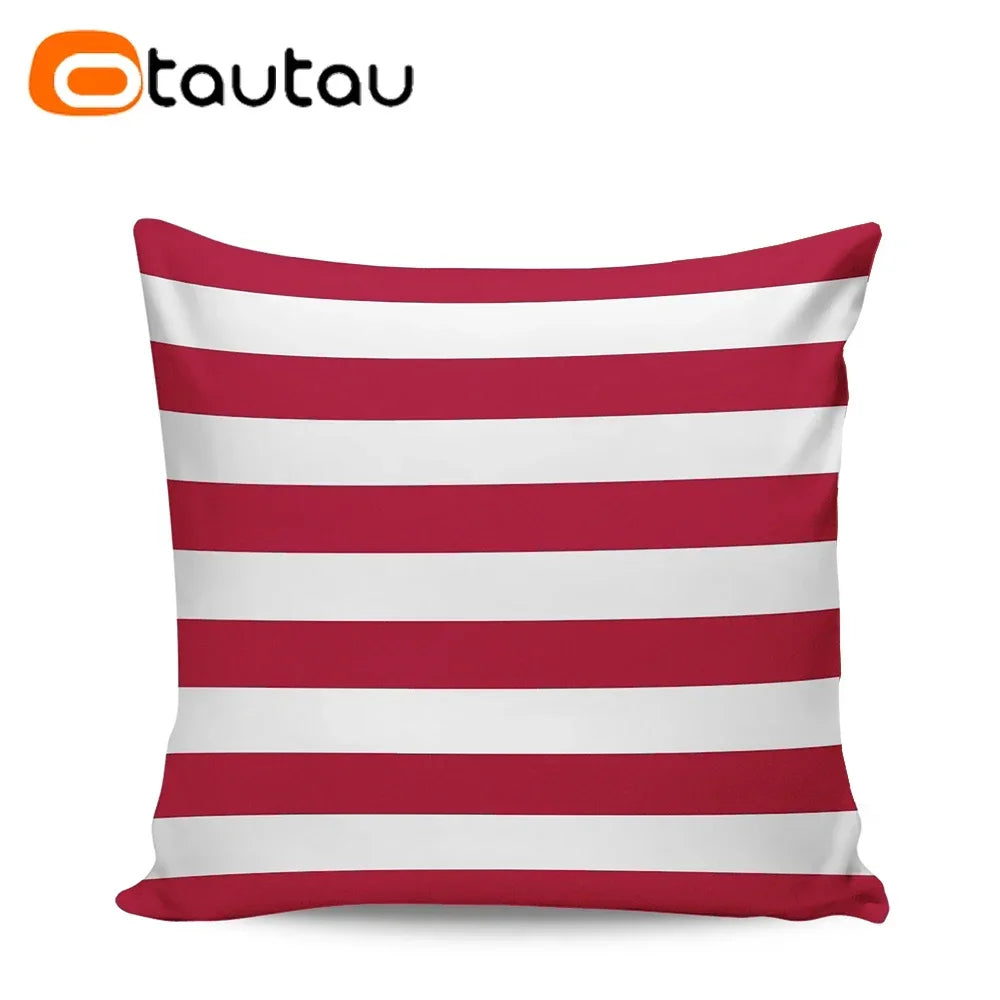 OTAUTAU funda de cojín para sofá de exterior sin relleno, funda de almohada impermeable de tela Oxford a rayas suave para piscina y playa KD021
