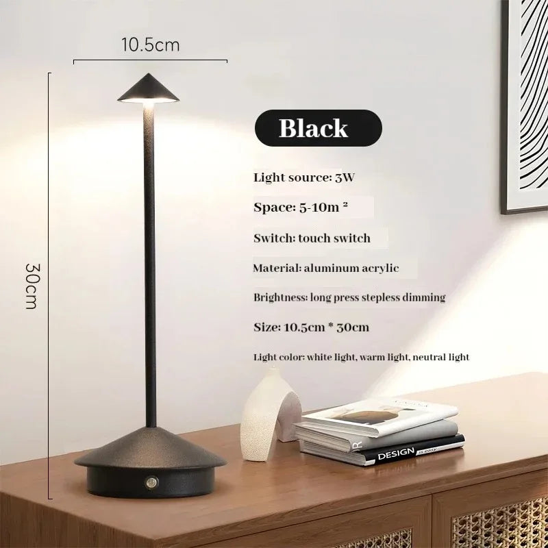 Lámpara de mesa recargable Tipo-C, creativa para comedor, táctil, LED, para hotel, bar, café, lámpara de mesa Pina, lámpara de escritorio decorativa Lampada Da Tavolo