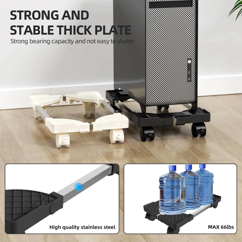 Soporte de computadora para torre de escritorio, se adapta a la mayoría de accesorios de escritorio de PC para juegos, elevador de suelo de PC, soporte de CPU móvil ajustable