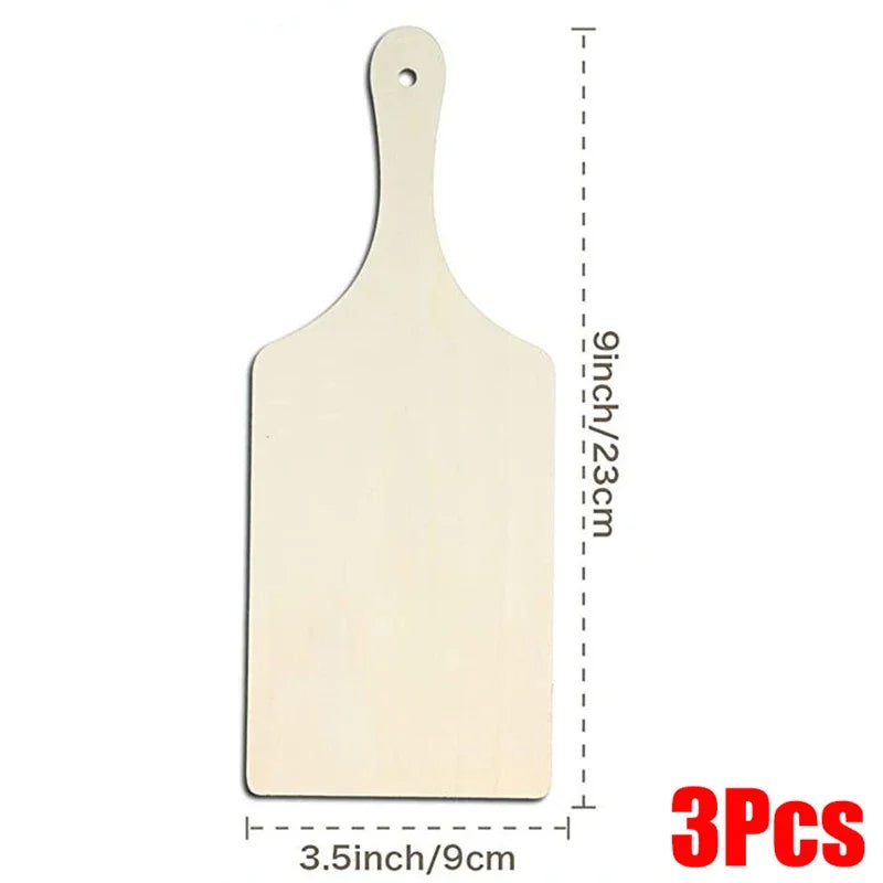 3/6/10 piezas tabla de cortar de madera artesanal con mango tabla de cortar de madera inacabada tablas redondas de charcutería para queso para Navidad