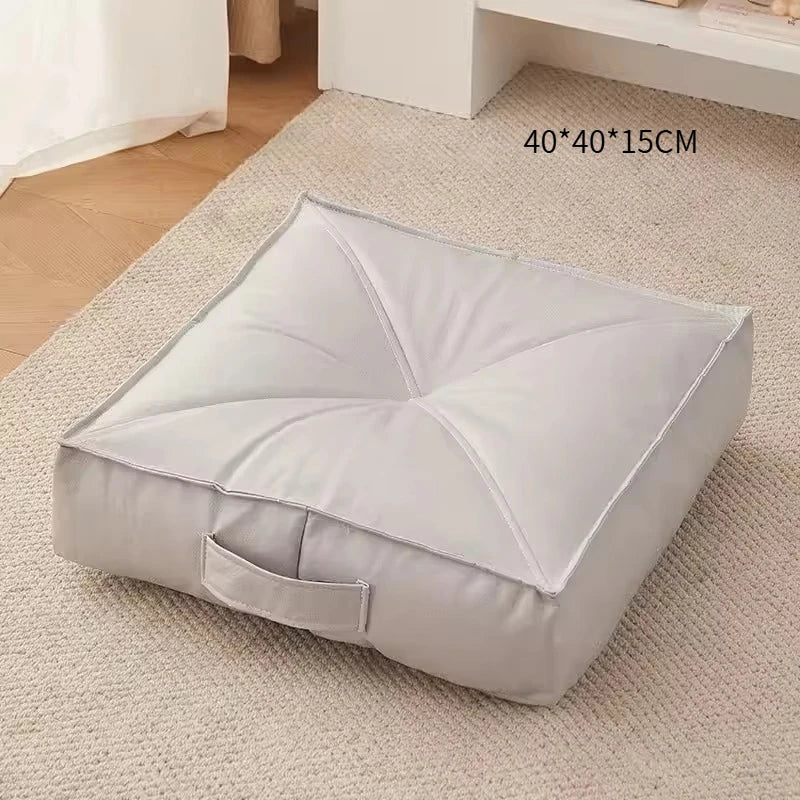 Cojín de futón, tatami, puf, cojín para mirador, cojín acolchado, almohada de cojín, banqueta pequeña, taburete bajo cuadrado redondo