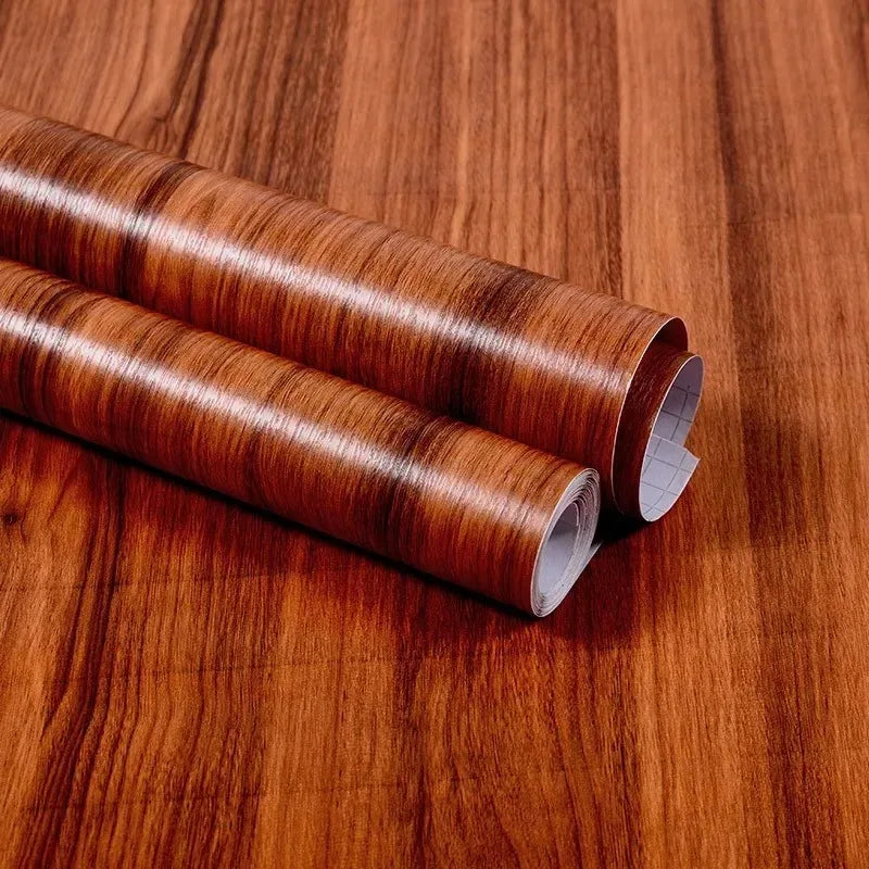 40CM Thickened Waterproof Wood Grain Stickers Self-adhesive PVC Wardrobe Cabinet Desktop Modern Furniture Decorative Wallpaper ﻿