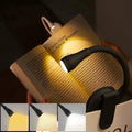 Mini lámpara de lectura LED de 3 colores con protección ocular, clip ajustable, giro de 360°, recargable, para viajes, dormitorio, lectura