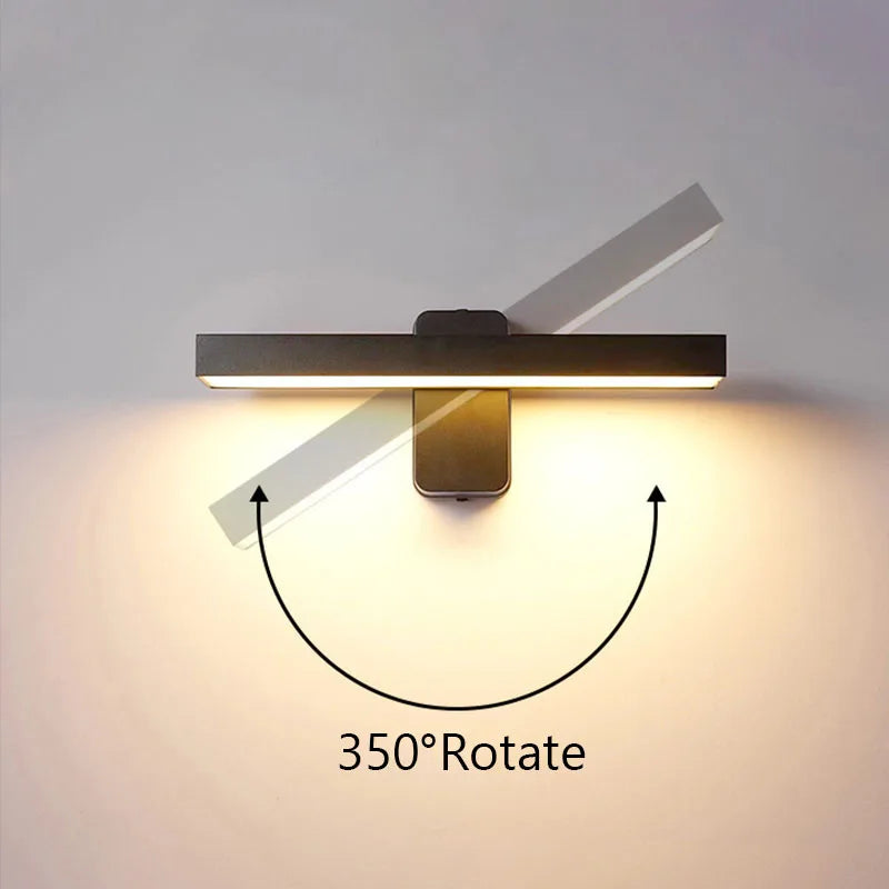 Lámpara LED de pared para exterior IP65 con sensor de movimiento, impermeable, giratoria, para porche, entrada de villa, patio, sala de estar, decoración del hogar