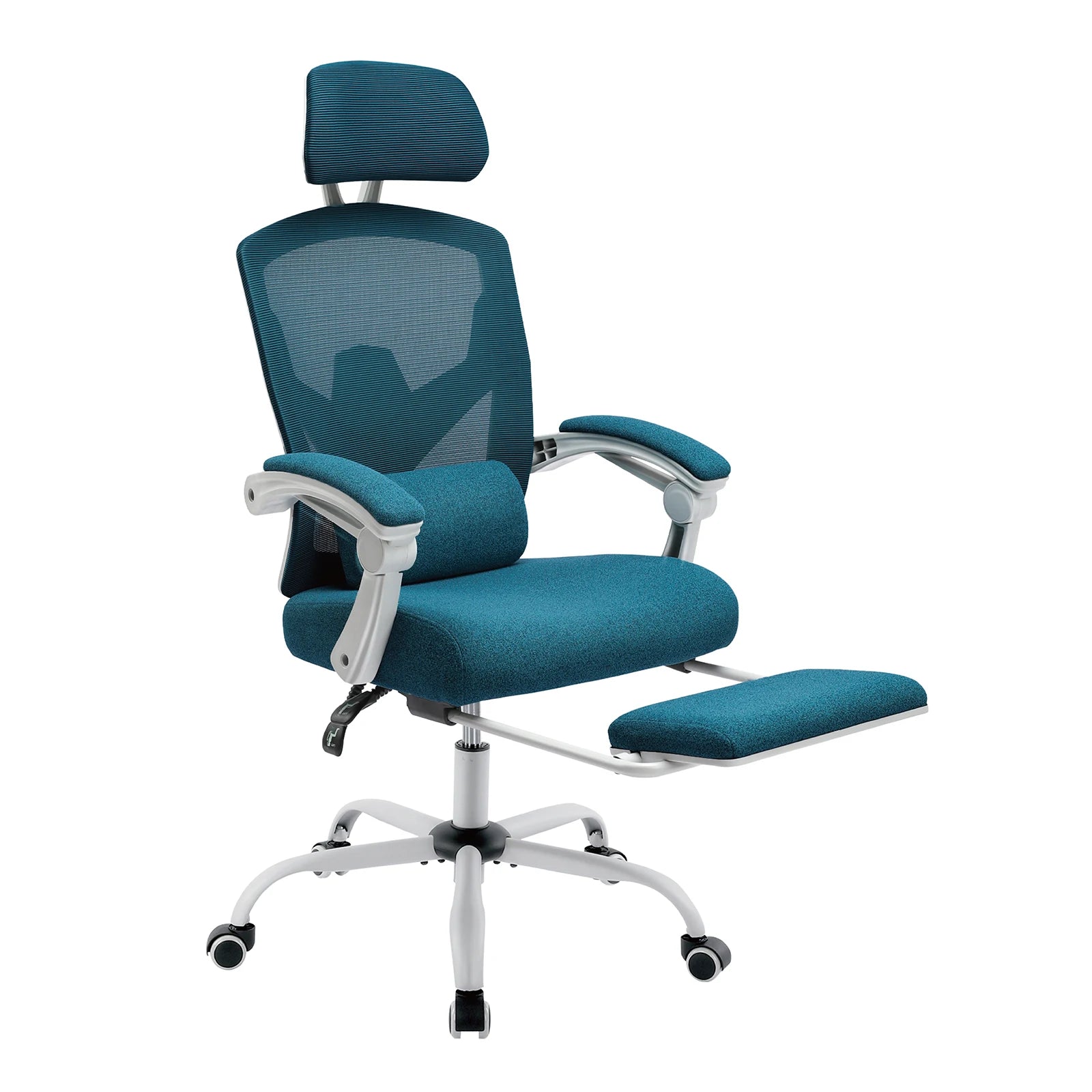 JHK Silla de Juego Reclinable Ergonómica de Malla de Respaldo Alto para Sala de Estar con Balancín, para Ordenador, Giratoria con Ruedas y Cojín de Soporte Lumbar