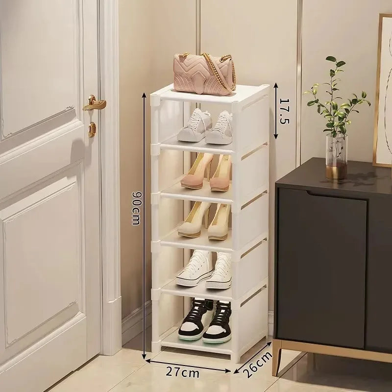 Zapatero apilable Organizador Tela no tejida Ahorro de espacio Entrada/Armario/Almacenamiento debajo de la cama Organización del hogar Fácil montaje