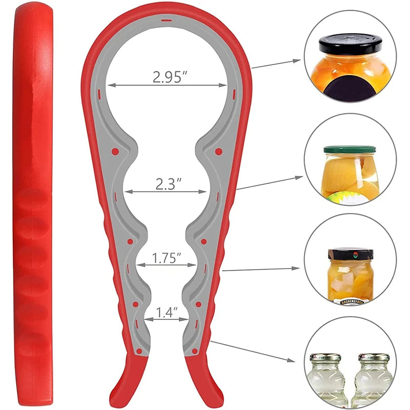 Abrelatas multifunción 5 en 1, abridor de botellas para manos débiles, abridor de tarros de cocina, pinzas para abrir tarros y botellas YY027