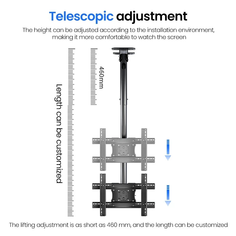 Soporte de techo ajustable para TV BEISHI compatible con la mayoría de pantallas planas LED, LCD y plasma de 26 a 65 pulgadas, hasta 110 libras, inclinación de 30°