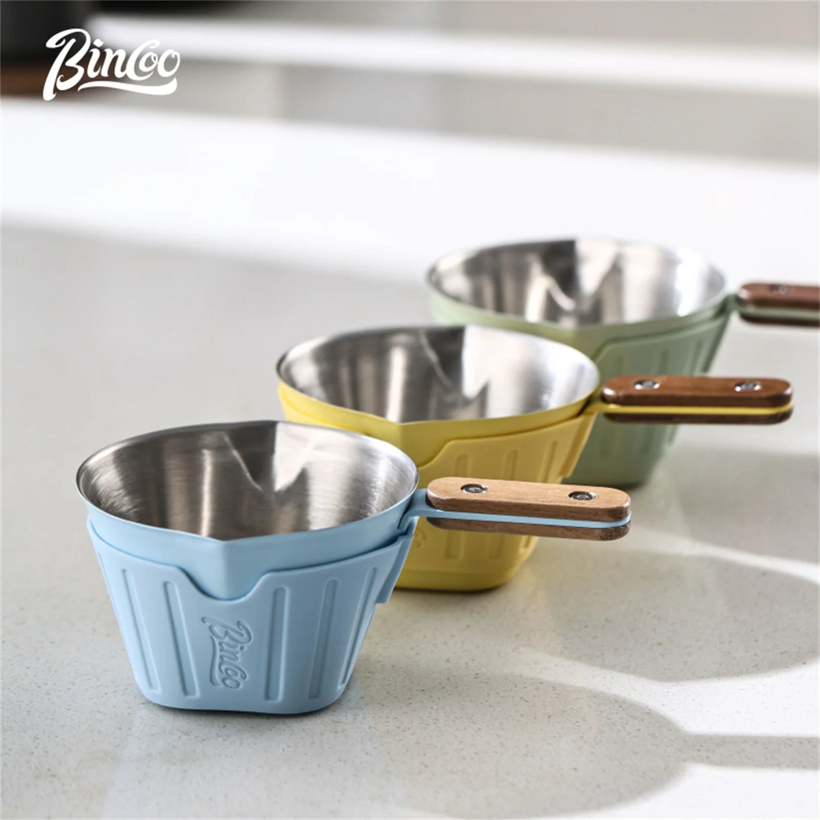 Bincoo Vaso de Chupito de Espresso Multicolor, Acero Inoxidable 304 con Diseño Resistente al Calor y Escala de Medición Precisa para Baristas