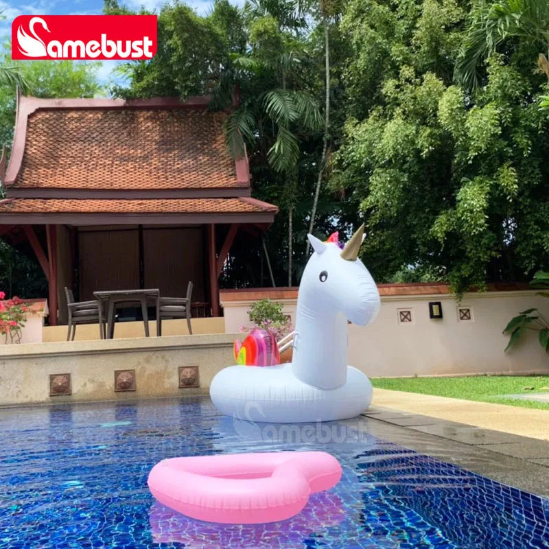 Flotador inflable Camebust para piscina, flotadores de piscina de animales, unicornio, tumbona acuática, decoración de fiesta