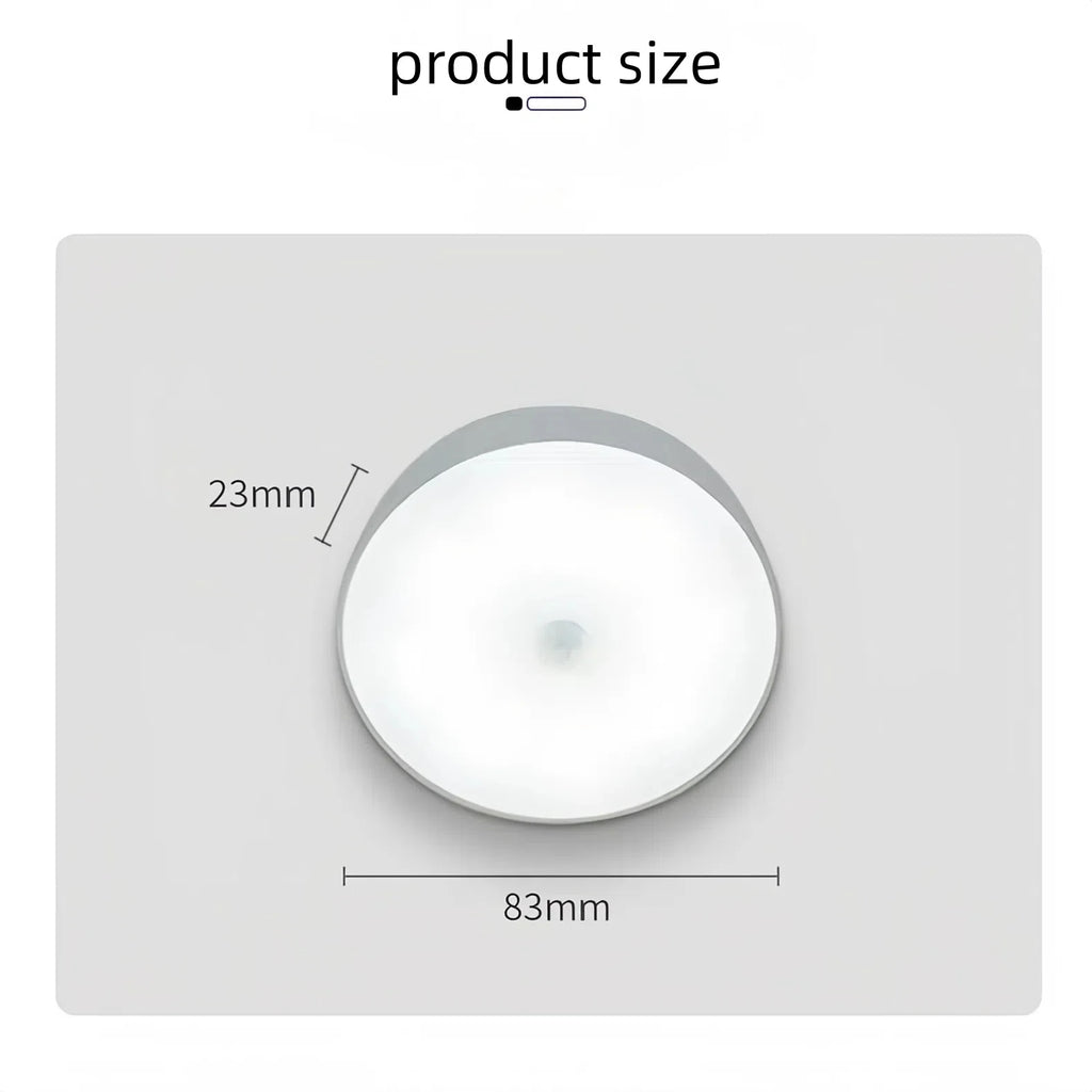 2pcs LED Smart Human Body Sensor Night Lamp Emergency Automatic Lighting USB Charging Wireless Magentic Suction Use Night Light