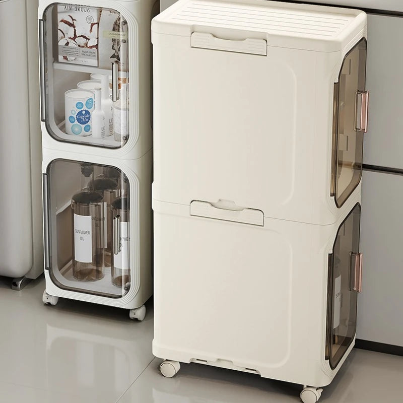 Armario de almacenamiento de costura estrecha para baño, multifuncional, plegable con ruedas, a prueba de polvo y armario de almacenamiento para grietas