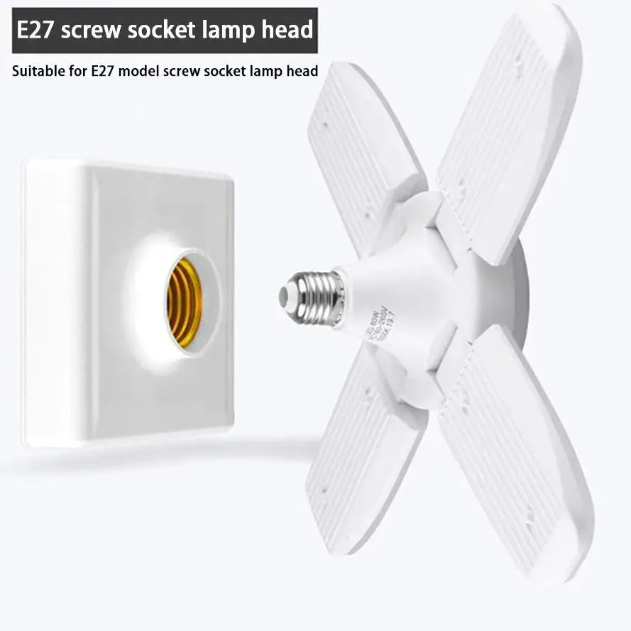 Bombilla LED con forma de abanico E27 Lámpara LED plegable 220V 110V 40 LED Bombillas para lámpara de techo del hogar Almacén Garaje Luz Blanca Cálida