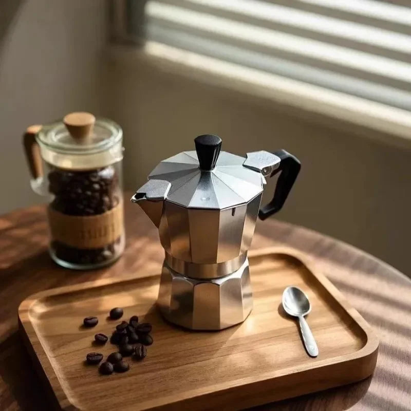 Nueva cafetera moka de aluminio de 50ml-600ml, cafetera espresso de estufa eléctrica doméstica, cafetera de extracción