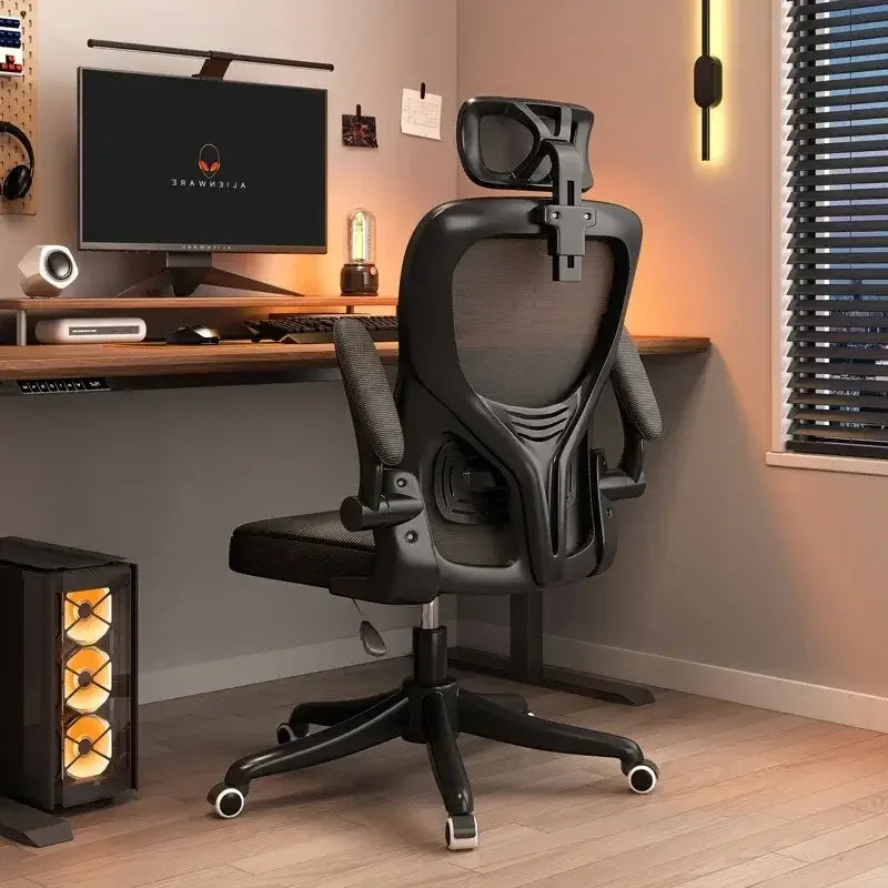 Silla de ordenador con respaldo cómoda para estar sentado mucho tiempo, silla de oficina con respaldo para el hogar, silla ergonómica giratoria para dormitorio