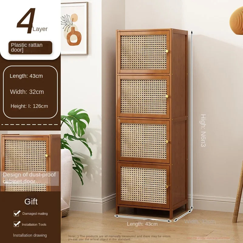 Librería con puerta, estante de almacenamiento de múltiples capas, armario de almacenamiento de costura, vitrina de sala de estar, estantería