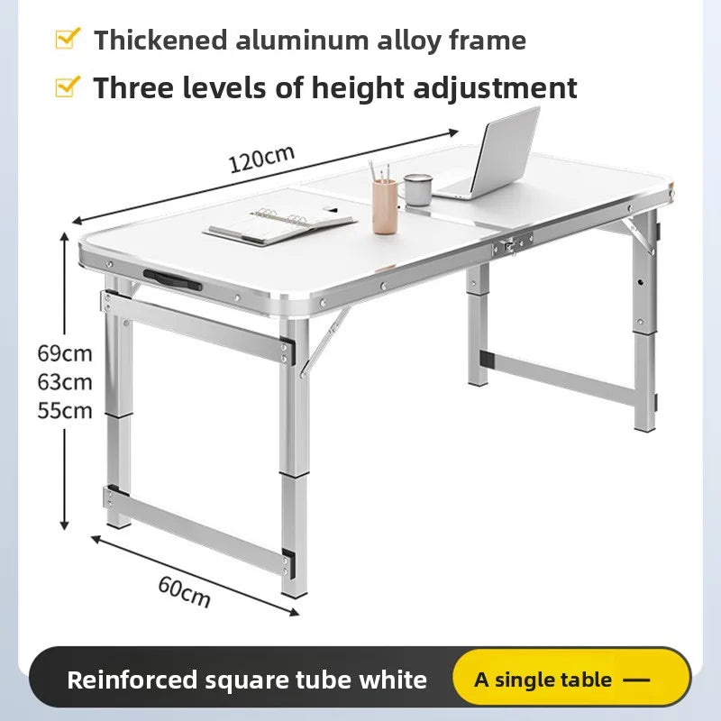 Mesa de pícnic plegable portátil de aleación de aluminio para camping, ligera, con asa de transporte, fácil de montar