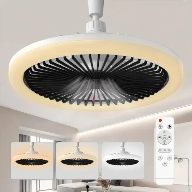Modern Small Ceiling fan light E27 LED D25cm smart remote control bedroom fans lamp study kitchen Home decoration