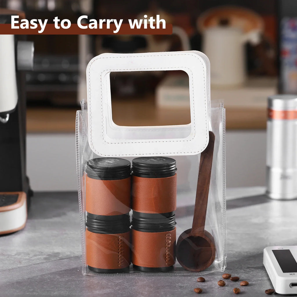 Bincoo Mini Botes de Café 2-unidades 80ML, Botellas de Almacenamiento Portátiles, Contenedores de Polvo de Café para Exteriores, Conservadores de Frescura Herméticos