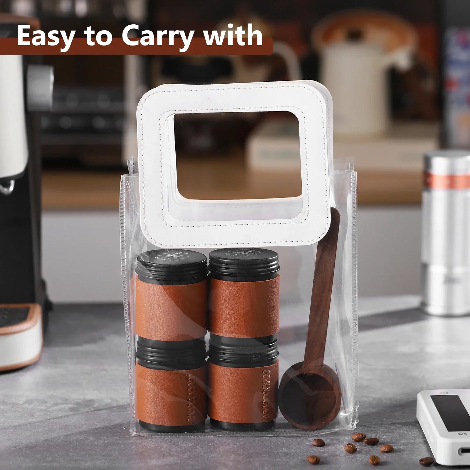 Bincoo Mini Botes de Café 2-unidades 80ML, Botellas de Almacenamiento Portátiles, Contenedores de Polvo de Café para Exteriores, Conservadores de Frescura Herméticos