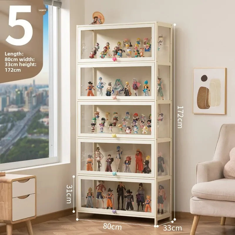 Figura Lego Vitrina Estante Hogar Crema Viento A prueba de polvo Acrílico Transparente Modelo Juguete Caja Ciega Vitrina