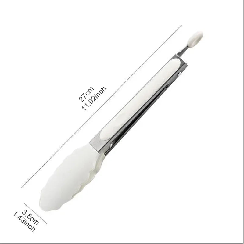 Pinzas para alimentos de 9 pulgadas Pinzas de acero inoxidable Pinzas de cocina antiadherentes de silicona Clips para barbacoa al aire libre Utensilios para ensaladas y pan Accesorios de cocina