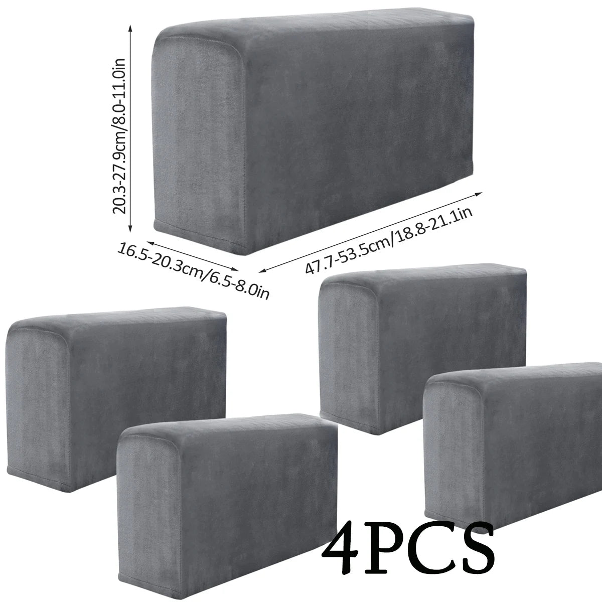 Protector de reposabrazos de sofá de 2 piezas, fundas universales para sillón, antideslizantes, suaves y cálidas, fundas gruesas para reposabrazos de sofá, protector de muebles